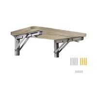 Murale Pliante Table Pliante en Bois Multifonctionnelle Tables De Salle Supports Métalliques Robustes Inclus Étagère De Rangement Pliable Aux Chambres Ou Aux Espaces D'étude 30 * 50CM