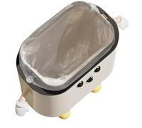 murale - sous comptoir de 700 g, corbeille à déchets fine à suspendre avec couvercle sécurisé, 26 x 20 x 25,5 cm, design peu encombrant pour cuisine et salle de bain | de re