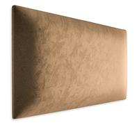 Muralo Coussin mural en velours - Pour chambre à coucher, salon, lit - Tête de lit - Coussin mural de luxe moderne - Beige - 60 cm x 30 cm