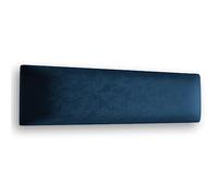 Muralo Coussin mural en velours - Pour chambre à coucher, salon, lit, tête de lit - Moderne et luxueux - Bleu foncé - 90 cm x 30 cm