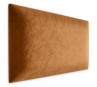 Muralo Coussin mural en velours - Pour chambre à coucher, salon, lit, tête de lit - Moderne et luxueux - Jaune miel, 60 cm x 30 cm