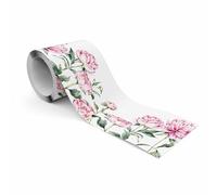 Muralo Frise autocollante - Frise murale décorative pour murs, meubles, plafonds, papiers peints, revêtements muraux, portes, pivoines roses - l x H : 10 cm x 300 cm