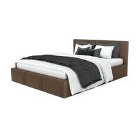 Muralo Lit Capitonné avec Coffre Marron - 180x200x100 cm, Marron | Lit rembourré avec sommier à lattes, revêtement doux, sans matelas - confort et élégance pour la chambre