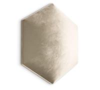 Muralo Panneau Mural Rembourré Hexagonal en Velours Magic Velvet - Coussin Mural Capitonné, Effet 3D, Confortable, Décoration Moderne et Luxe pour Chambre et Salon - 26 cm x 30 cm, Crème