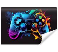 Muralo Papier Peint Intissé 3D Manette - 300x210 cm | Décor mural sur mesure, pose facile, effet matière réaliste - style industriel pour salon ou bureau