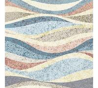 MuralPeel Boho Coloful Sea Wave Abstract Geometric Mosaic Art Papier peint autocollant amovible facile à décoller pour chambre à coucher