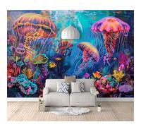 Murals Photo Self-adhesive Wallpaper Colorful marine life 100x70cm 3D Bedroom Wall Sticker Poster Picture Gift Decoration For Living Room Office