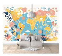 Murals Photo Self-adhesive Wallpaper Colorful world map children's room 100x70cm 3D Bedroom Wall Sticker Poster Picture Gift Decoration For Living Room Office