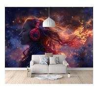 Murals Photo Self-adhesive Wallpaper Dream girl golden light effect 100x70cm 3D Bedroom Wall Sticker Poster Picture Gift Decoration For Living Room Office