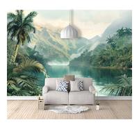 Murals Photo Self-adhesive Wallpaper Mountain jungle green coconut palm landscape 100x70cm 3D Bedroom Wall Sticker Poster Picture Gift Decoration For Living Room