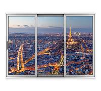 murando - 3D ILLUSION D'OPTIQUE - 140x100 cm Papier peint intissé - Tableaux muraux - Déco - Vue depuis la fenetre - Ville City New York Panorama
