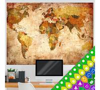murando - Carte du Monde Design - Impression Recto Verso Laminée 140×100cm