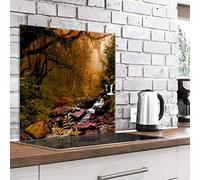 murando - Crédence Verre Cuisine 60x60 cm - Plaque Anti-Projection - Couvercle Anti-éclaboussures crédence - Revêtement Carreaux - Plaque en Verre trempé - Paysage Forêt Brouillard c-B-0497-aq-a