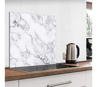 murando - Crédence Verre Cuisine 80x80 cm - Plaque Anti-Projection - Couvercle Anti-éclaboussures crédence - Revêtement Carreaux - Plaque en Verre trempé - Aspect Pierre marbrée f-B-0282-aq-a