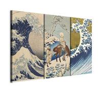 murando - Ensemble de 3 Tableaux d'Art Décoratif Katsushika Hokusai 60x40cm