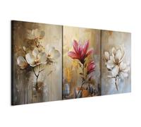 murando - Ensemble de 3 Tableaux d'Art Décoratif Orchidées Zen 120x60 cm | 3 Pièces de 40x60 cm Chacune, Tableau Triptyque Décoration Moderne Salon, Impression sur Toile, Clous Inclus