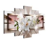 murando - Grand Tableau Décoration Murale Chambre, Abstrait, 150x75 cm | Clous Inclus, Impression sur Toile, Tableaux, Posters et Arts Décoratifs, Abstraction Lueur Fleurs Moderne Orchidées Plantes