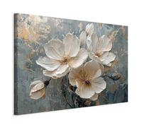 murando - Grand Tableau Décoration Murale Chambre, Élégantes, 120x80 cm | Clous Inclus, Impression sur Toile, Tableaux, Posters et Arts Décoratifs, Cadre en Bois, Fleurs de Magnolia, Fabrication EU