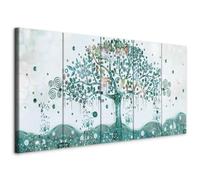 murando - Grand Tableau Décoration Murale Chambre, Gustav Klimt, 150x60 cm | Clous Inclus, Impression sur Toile, Tableaux, Posters et Arts Décoratifs, Doré, Abstraction Artistique Arbres Fleurs Feuilles