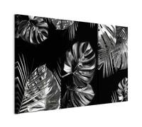 murando - Grand Tableau Décoration Murale Chambre, Nature, 120x80 cm | Clous Inclus, Impression sur Toile, Tableaux, Posters et Arts Décoratifs, Gris, Feuilles Palmiers Plantes, Fabrication EU
