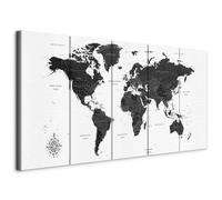 murando - Grand Tableau Mural Décoration Moderne Salon, Anglais, 225x90 cm | Clous Inclus, Impression sur Toile, Tableaux, Posters et Arts Décoratifs, Cartes des Continents Sous Titrés dans le Monde