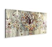 murando - Grand Tableau Mural Décoration Moderne Salon, Klimt, 120x60 cm | Clous Inclus, Impression sur Toile, Tableaux, Posters et Arts Décoratifs, Abstraction Artistique Arbres Coloré Plantes