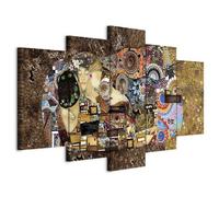 murando - Grand Tableau Mural Décoration Moderne Salon, Klimt, 225x112 cm | Clous Inclus, Impression sur Toile, Tableaux, Posters et Arts Décoratifs, Abstrait Ethnique Baiser d'amour Coloré