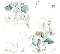 murando imperméable Papier Peint intissé Feuilles vertes 10 m Décoration Murale Poster Tableaux Muraux Tapisserie Photo Panneau décoratif Photo sur le mur Nature blanc or comme peint b-B-10056-j-a