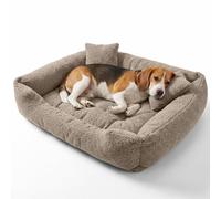 murando - Panier Chien Petite Taille avec 2 Coussins 60x75, Lit pour Chiens | Beige, Velours Doux, Couchage Chien avec 3 Bords Surélevés, Panier Lavable, Panier anti-dérapant, Coussin Chiens