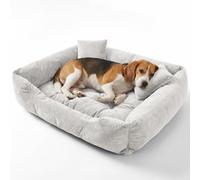 murando - Panier Chien Petite Taille avec 2 Coussins 60x75, Lit pour Chiens | Crème, Velours Doux, Couchage Chien avec 3 Bords Surélevés, Panier Lavable, Panier anti-dérapant, Coussin Chiens