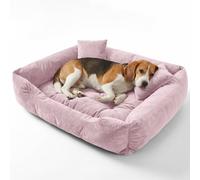 murando - Panier Chien Petite Taille avec 2 Coussins 60x75, Lit pour Chiens | Rose, Velours Doux, Couchage Chien avec 3 Bords Surélevés, Panier Lavable, Panier anti-dérapant, Coussin Chiens