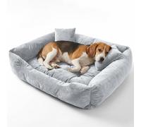 murando - Panier pour Chien Moyen Taille, 2 Coussins 60x75cm Coussin Chiens | Gris Cendré, Velours Doux, Couchage Chien avec 3 Bords Surélevés, Panier Chien Lavable, Panier anti-dérapant