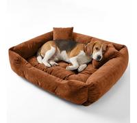 murando - Panier pour Chien Moyen Taille, 2 Coussins 60x75cm Coussin Chiens | Jaune Miel, Velours Doux, Couchage Chien avec 3 Bords Surélevés, Panier Chien Lavable, Panier anti-dérapant