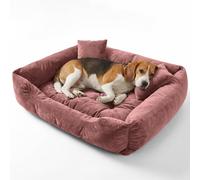 murando - Panier pour Chien Moyen Taille, 2 Coussins 60x75cm Coussin Chiens | Rose Poudré, Velours Doux, Couchage Chien avec 3 Bords Surélevés, Panier Chien Lavable, Panier anti-dérapant