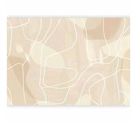 murando - Papier peint Autocollant Décoratif 147x105 cm - Revêtement mural adhésif - Motif De Lignes Abstraites Dans Des Tons D'Écru Bohème Et De Formes Blanches Délicates a-H-10057-a-a