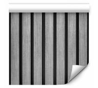 murando - Papier Peint Intissé 10 m Panneaux en bois 3D XXL - Mural Poster Muraux Original Tapisserie Photo Panneau Design décoratif le Trompe l'oeil - Effet Planches de lattes Gris f-B-10147-j-a