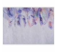 murando Papier peint intissé Plume 350x256 cm Décoration Murale XXL Poster Tableaux Muraux Tapisserie Photo Trompe l'oeil Boho Abstrait Ornament violet gris a-A-10040-a-a