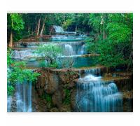 murando - Papier peint panoramique 100x70 cm - Revêtement mural chambre salon - Décoration design moderne - Eau De Rivière Verte Thaïlande Cascade Kanchanaburi Forêt Nature Paysage 100403-155