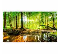 murando - Papier peint panoramique 100x70 cm - Revêtement mural chambre salon - Décoration murale design moderne - Espace Vert D'Un Lac Naturel Avec Vue Sur La Forêt Et La Verdure c-B-0241-a-b
