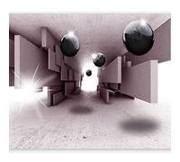 murando - Papier peint panoramique abstrait 300x210 cm - Revêtement mural décoration salon - Abstraction béton figures géométriques illusion espace moderne tunnels lumineux a-B-0015-a-d