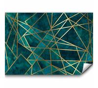 murando - Papier Peint Panoramique Adhésif Abstrait 147x105 cm - Murale Autocollante - Jaune turquoise - Tendances artdéco texture figures géométriques abstraction géométrique a-A-0857-a-a