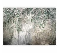 murando - Papier Peint Panoramique Adhésif Nature 343x256 cm - Tapisserie Murale Autocollante Décoration Chambre Salon - Marron blanc vert - Texture de fond des feuilles des plantes b-C-0994-a-a