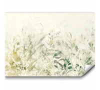 murando - Papier Peint Panoramique Adhésif Nature 392x280 cm - Tapisserie Murale Autocollante Décoration Chambre Salon - Vert jaune beige gris - Feuilles plantes nature paysage b-A-0880-a-d