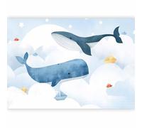 murando - Papier peint panoramique animal 300x210 cm - Revêtement mural décoration pour chambre salon cuisine - Design unique et moderne - Bleu orange - Enfants g-A-10002-a-a