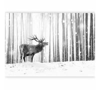 murando - Papier peint panoramique animal 350x256 cm - Revêtement mural décoration salon - Design moderne - Gris blanc - Arbres cerfs forêt nature ohdeer tendances hiver animaux g-B-0143-a-b