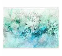 murando - Papier peint panoramique artistique 350x256 cm - Revêtement mural décoration chambre salon - Design moderne - Gris turquoise - Aquarelles été fleurs prairie plantes nature f-C-0476-a-a