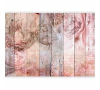 murando - Papier peint panoramique artistique 400x280 cm - Revêtement mural décoration salon - Design moderne - Beige marron - Inscriptions vintage planches de bois abstraction f-A-0909-a-a