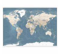 murando - Papier peint panoramique Carte du monde 250x175 cm - Revêtement mural décoration salon - Design moderne - Inscriptions de cartes de continents dans le monde vintage anglais k-B-0063-a-a