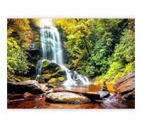 murando - Papier peint panoramique moderne 200x140 cm - Revêtement mural décoration pour chambre salon - Design moderne - Jaune beige gris - Nature paysage rivière l'eau cascade 10110903-42