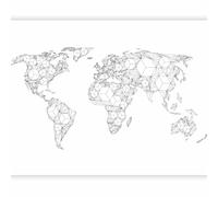 murando - Papier peint panoramique moderne 350x270 cm - Revêtement mural décoration pour chambre salon - Design unique et moderne - Gris noir blanc - Carte du monde des continents 10040910-65